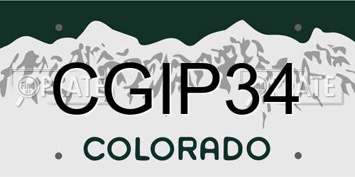 CGIP34 Colorado License Plate