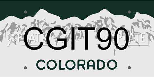 CGIT90 Colorado License Plate