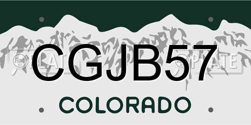 CGJB57 Colorado License Plate
