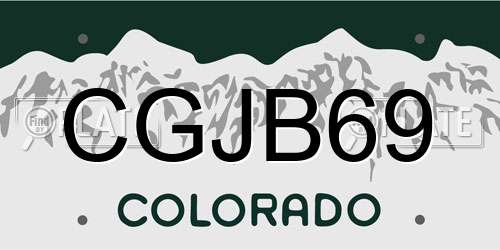 CGJB69 Colorado License Plate