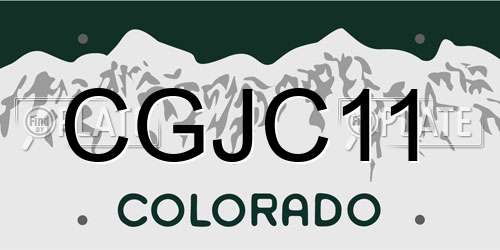 CGJC11 Colorado License Plate