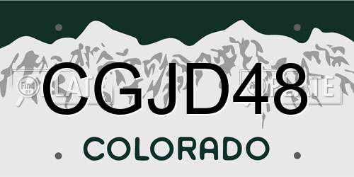CGJD48 Colorado License Plate