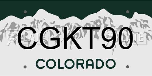 CGKT90 Colorado License Plate