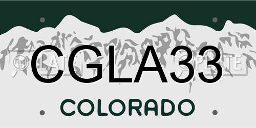 CGLA33 Colorado License Plate