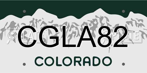 CGLA82 Colorado License Plate