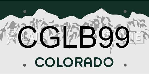 CGLB99 Colorado License Plate