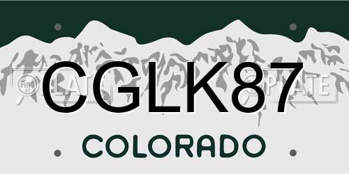 CGLK87 Colorado License Plate