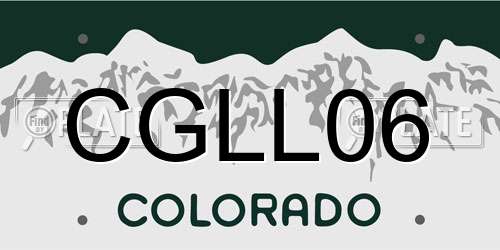 CGLL06 Colorado License Plate