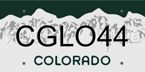 CGLO44 Colorado License Plate