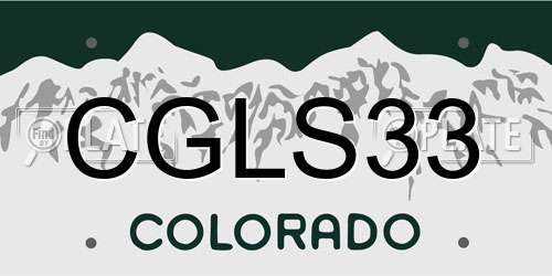 CGLS33 Colorado License Plate