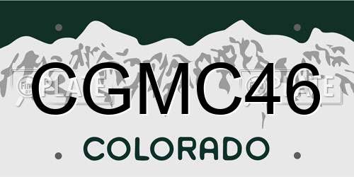 CGMC46 Colorado License Plate