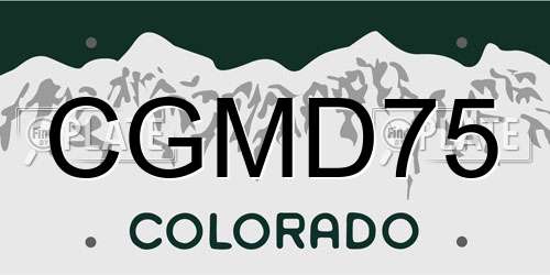 CGMD75 Colorado License Plate