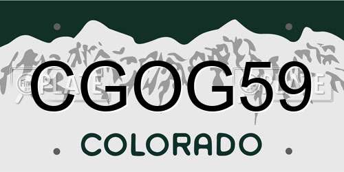 CGOG59 Colorado License Plate