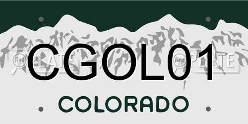 CGOL01 Colorado License Plate