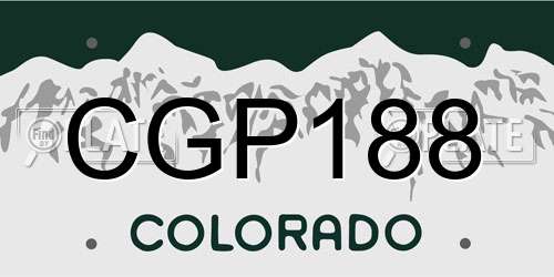 CGP188 Colorado License Plate