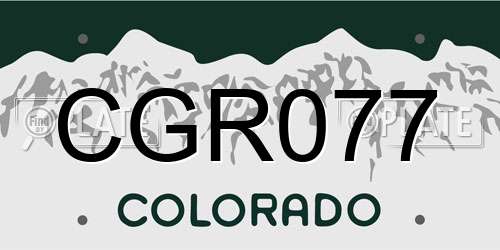 CGR077 Colorado License Plate