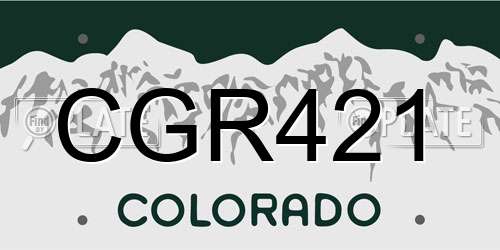 CGR421 Colorado License Plate
