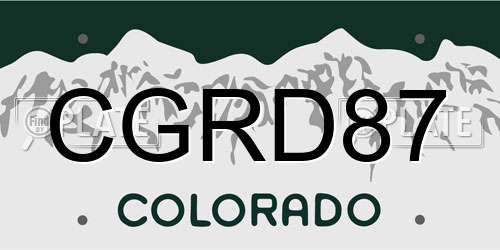 CGRD87 Colorado License Plate