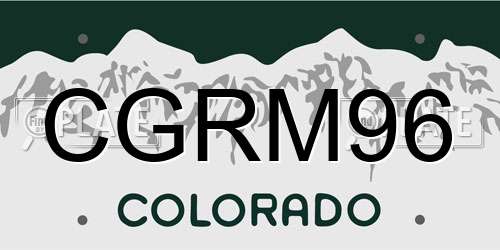 CGRM96 Colorado License Plate