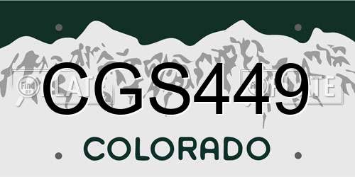 CGS449 Colorado License Plate