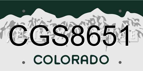 CGS8651 Colorado License Plate