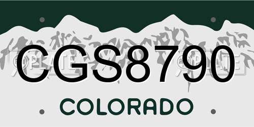CGS8790 Colorado License Plate