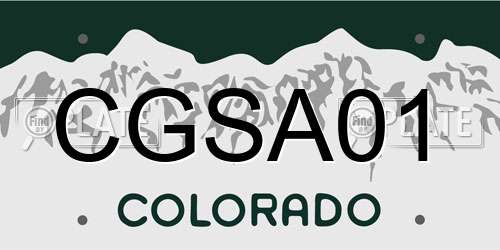 CGSA01 Colorado License Plate