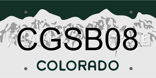 CGSB08 Colorado License Plate