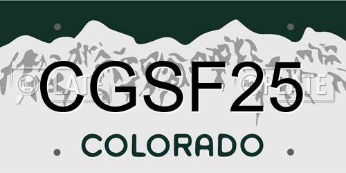 CGSF25 Colorado License Plate