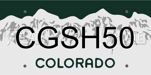 CGSH50 Colorado License Plate