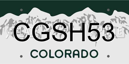 CGSH53 Colorado License Plate