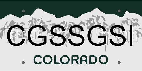 CGSSGSI Colorado License Plate