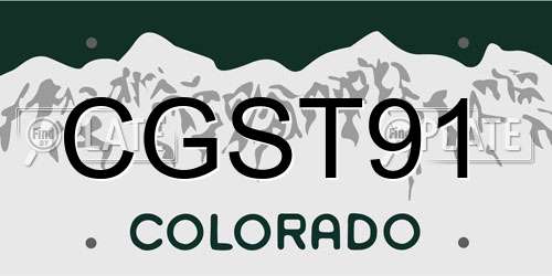 CGST91 Colorado License Plate