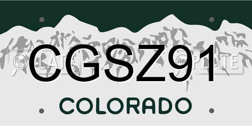 CGSZ91 Colorado License Plate