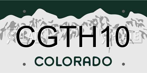 CGTH10 Colorado License Plate