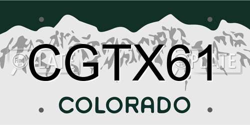 CGTX61 Colorado License Plate