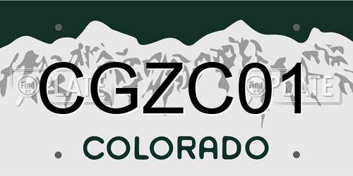 CGZC01 Colorado License Plate