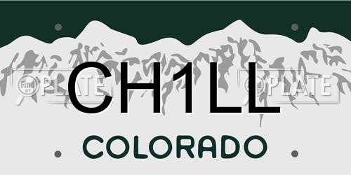 CH1LL Colorado License Plate