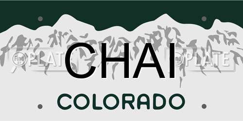 CHAI Colorado License Plate