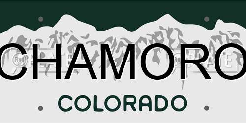 CHAMORO Colorado License Plate
