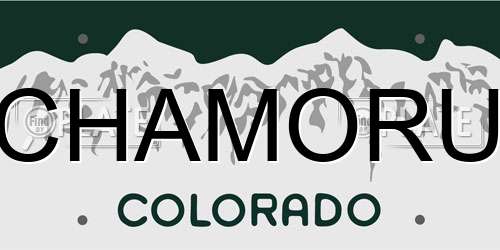 CHAMORU Colorado License Plate