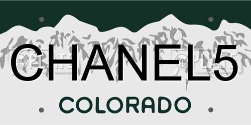 CHANEL5 Colorado License Plate