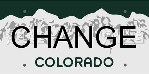 CHANGE Colorado License Plate
