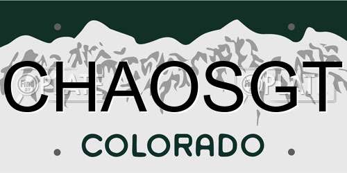 CHAOSGT Colorado License Plate