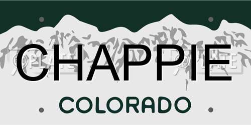 CHAPPIE Colorado License Plate