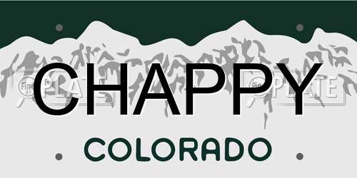 CHAPPY Colorado License Plate
