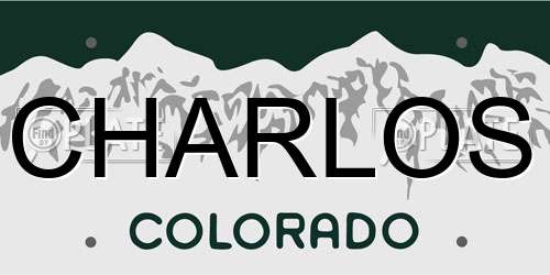 CHARLOS Colorado License Plate