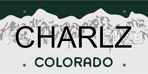 CHARLZ Colorado License Plate