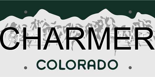 CHARMER Colorado License Plate