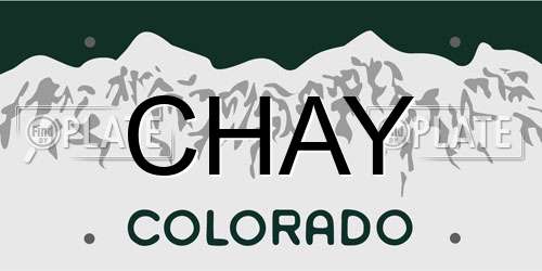 CHAY Colorado License Plate
